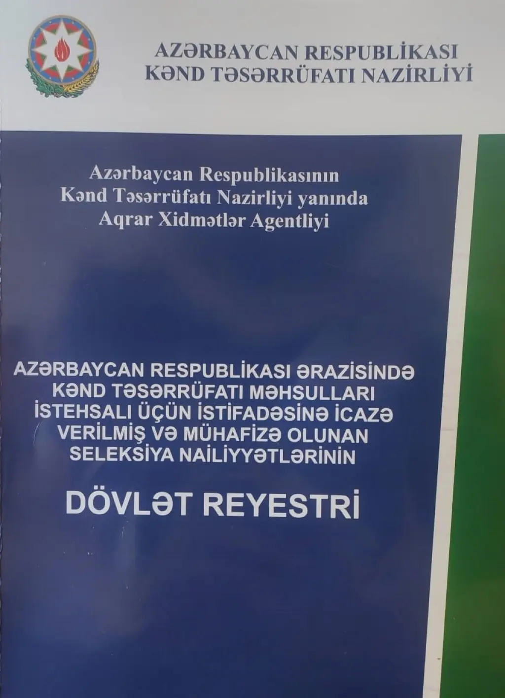 Cari ildə Dövlət Reyestrinə yeni sort, hibrid və heyvan cinsi əlavə olunmuşdur