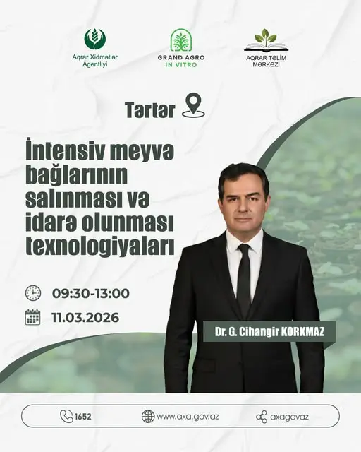 Tərtərdə intensiv meyvə bağlarının salınması və idarə olunması texnologiyaları mövzusunda təlim keçiriləcək