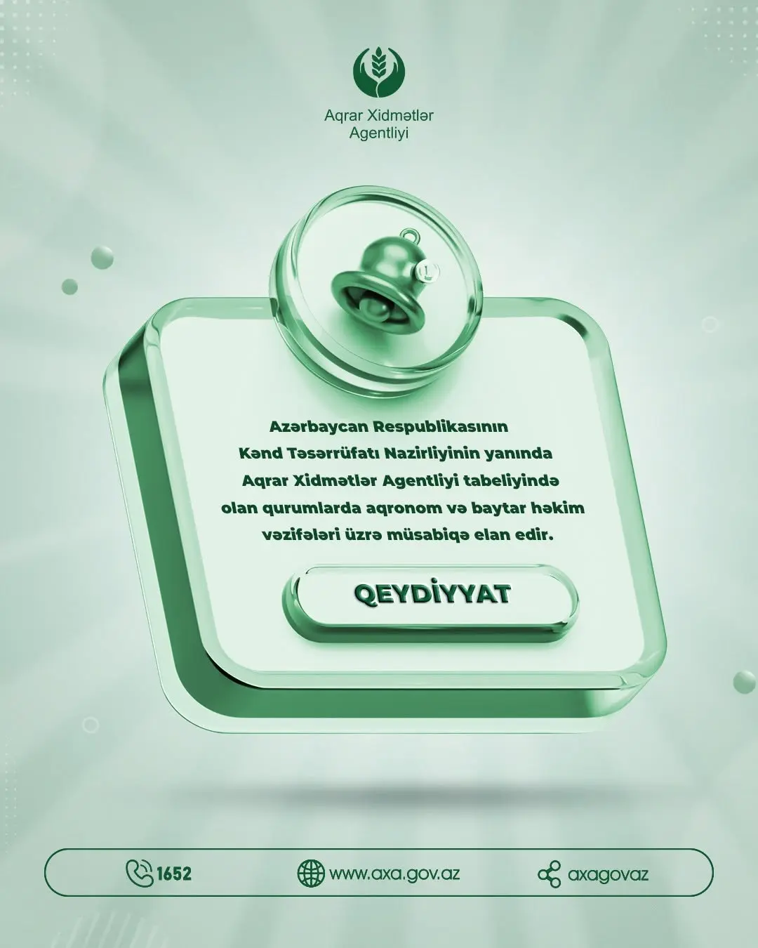 Aqronom və baytar həkim vəzifələri üzrə müsabiqə elan edilir