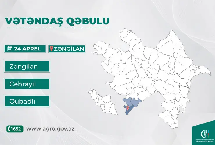 Kənd təsərrüfatı naziri Məcnun Məmmədov Zəngilanda vətəndaşları qəbul edəcək